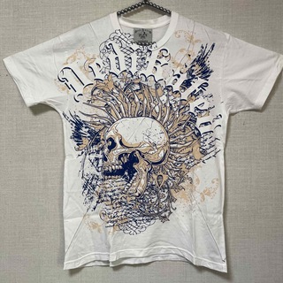 エドハーディー(Ed Hardy)のDedikated Couture スカルデザイン USA製 Tシャツ Lサイズ(Tシャツ/カットソー(半袖/袖なし))