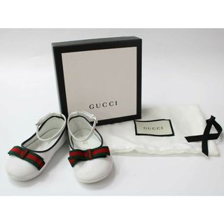 グッチ(Gucci)の【新入荷!】▼グッチ/GUCCI▼11.9cm(19) ストラップシューズ/フォーマルシューズ/靴 白×赤×緑 収納袋 箱付 フォーマル  結婚式 七五三 冠婚葬祭 発表会 謝恩会 【中古】 子供 キッズ kids ベビー baby 女の子 fml 815042(その他)