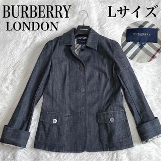 バーバリー(BURBERRY)の美品 BURBERRY LONDON ノバチェック デニムジャケット Lサイズ(Gジャン/デニムジャケット)