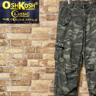 オシュコシュ(OshKosh)のオシュコシュクラッシック　ミリタリーカーゴパンツ　迷彩　カモフラ　ジッパー　M(その他)