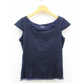 FENDI - 【夏物 新入荷】★FENDI/フェンディ★フリルカットソー/おしゃれ/かわいい/トップス/Tシャツ/半袖 ネイビー/紺 レディース 42【中古】夏 515042