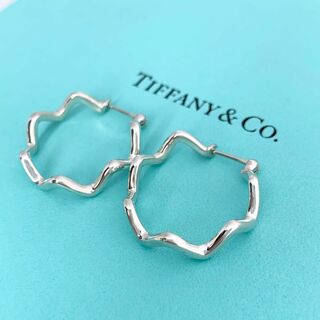 Tiffany & Co. - ティファニー 希少 パロマピカソ ジグザグ フープ ピアス ウェーブ 美品