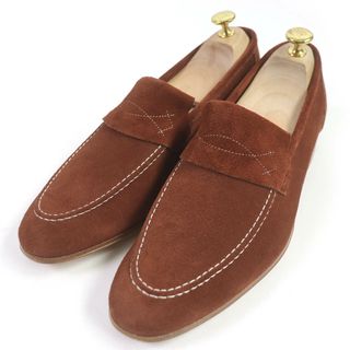 JOHN LOBB - 美品□John Lobb ジョンロブ 8695 YARDLEY スウェードレザー モカシン フラットシューズ ローファー テラコッタ 7.5 箱・保存袋付き イタリア製 メンズ 定価154,000円