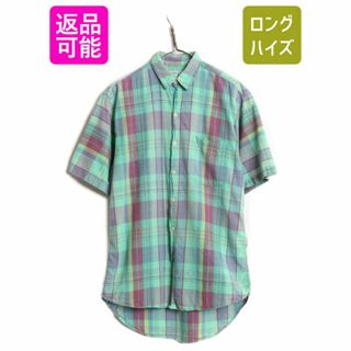 80s USA製 OLD GAP マドラス チェック 半袖 シャツ メンズ S / 80年代 ヴィンテージ オールド ギャップ コットン 半袖シャツ マルチカラー(シャツ)