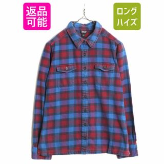 パタゴニア(patagonia)の15年製 パタゴニア ロングスリーブ フィヨルド フランネル 長袖 シャツ レディース S 程 古着 Patagonia アウトドア ネルシャツ ヘビーネル(シャツ/ブラウス(長袖/七分))