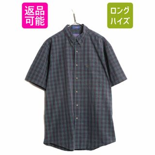 ペンドルトン(PENDLETON)の90s ペンドルトン チェック 半袖 ボタンダウン シャツ メンズ L / 古着 90年代 オールド PENDLETON コットン 半袖シャツ BD マルチカラー(シャツ)