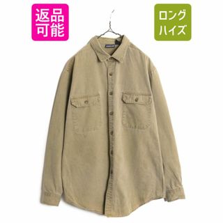 パタゴニア(patagonia)の90s パタゴニア コットン キャンバス 長袖 シャツ メンズ XL 古着 90年代 オールド Patagonia アウトドア 旧タグ ダック 大きいサイズ 無地(シャツ)