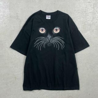 00年代 黒猫 ネコ アニマルプリント Tシャツ メンズXL(Tシャツ/カットソー(半袖/袖なし))