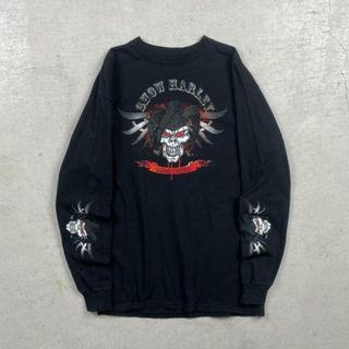 00年代 Harley-Davidson ハーレーダビッドソン ロングTシャツ ロンT モーターサイクル メンズM-L相当(Tシャツ/カットソー(半袖/袖なし))