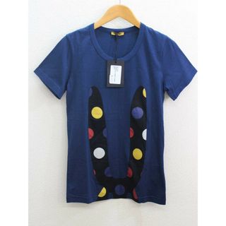 新品未使用品‡Peter Jensen/ピーターイェンセン‡POLKA DOT RABBIT T-SHIRT/プリント/半袖 ネイビー/紺 レディース S 夏 217022(Tシャツ(半袖/袖なし))