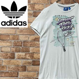 アディダスオリジナルス　Tシャツ　ビッグプリント　白　ホワイト　テニス　M(Tシャツ/カットソー(半袖/袖なし))