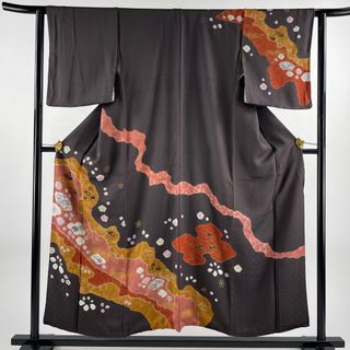 訪問着 身丈153cm 裄丈62.5cm 正絹 名品 【中古】(着物)