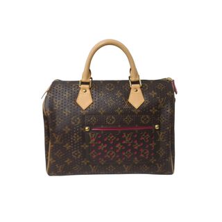 ルイヴィトン(LOUIS VUITTON)の新品同様 LOUIS VUITTON ルイ ヴィトン モノグラム ペルフォ スピーディ30 ハンドバッグ M95180 PVC ピンク メッシュ 中古 63951(ハンドバッグ)