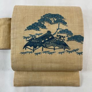 名古屋帯 美品 秀品 麻 【中古】(帯)