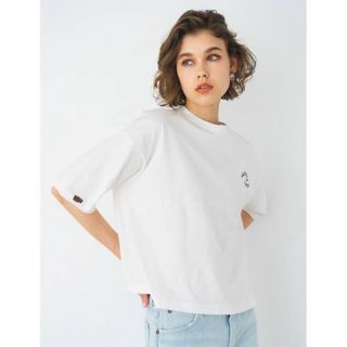 アリシアスタン(ALEXIA STAM)の新品 ALEXIA STAM♡アリシアスタン ロゴ刺繍 Tee ホワイト(Tシャツ(半袖/袖なし))