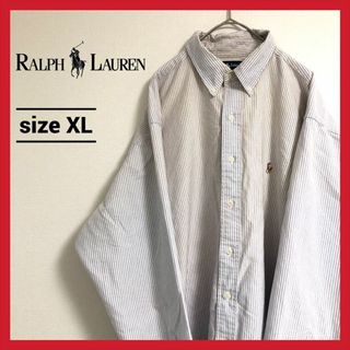 Ralph Lauren - 90s 古着 ラルフローレン BDシャツ ストライプ オーバーサイズ XL 