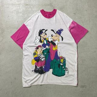 90年代 Disney ディズニー グーフィー マックス ピート・ジュニア キャラクタープリントTシャツ メンズXL相当 レディース(Tシャツ/カットソー(半袖/袖なし))