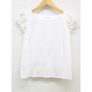 ボンメルスリー(Bon mercerie)の【夏物 新入荷】‡Bon mercerie/ボンメルスリー‡袖レースフラワーカットソー/Tシャツ/半袖 ホワイト/白 レディース  38【中古】夏 125042(Tシャツ(半袖/袖なし))