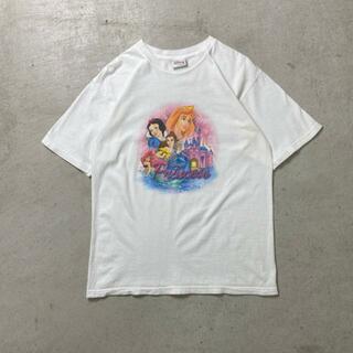 00年代 Disney ディズニープリンセス  キャラクタープリントTシャツ メンズM相当 レディース(Tシャツ/カットソー(半袖/袖なし))