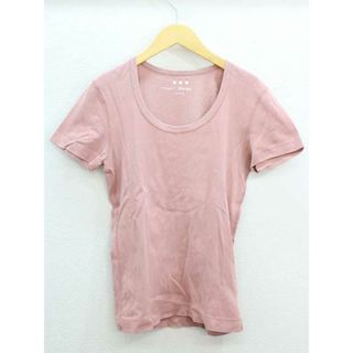 スリードッツ(three dots)の♪three dots/スリードッツ♪半袖カットソー/Tシャツ/エレガント/シンプル/カジュアル/オシャレ ピンク/桃色 レディース M 【中古】 夏 014032(Tシャツ(半袖/袖なし))