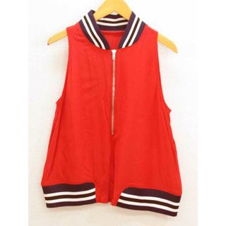 TOMMY HILFIGER - ‡Love Moschino/ラブモスキーノ‡ハーフジップカットソー/ノースリーブ レッド/赤 レディース  【中古】夏 414032