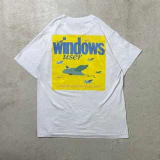 90年代 Windows user ウィンドウズ アドバタイジング プリントTシャツ メンズL(Tシャツ/カットソー(半袖/袖なし))