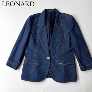 レオナール(LEONARD)のLEONARD レオナール　デニムジャケット　総シルク　テーラードジャケット(テーラードジャケット)