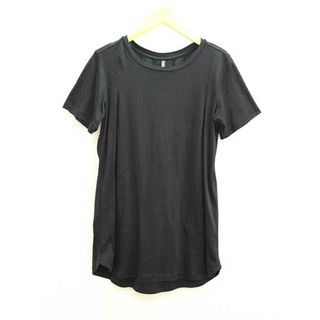 ◇DANSKIN/ダンスキン◇LONG LENGTH TEE/ロングレングスティー/カットソー/フィットネス/スポーツ/半袖 ブラック/黒 レディース M-DA【中古】夏 507022(Tシャツ(半袖/袖なし))