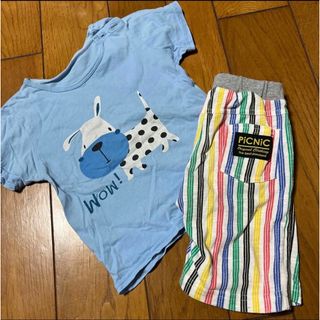 上下セット 半袖Tシャツ　中古品 90cm 