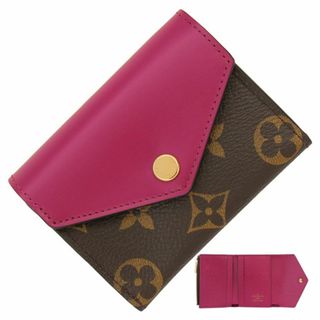 ルイヴィトン(LOUIS VUITTON)のルイヴィトン ポルトフォイユ・ゾエ 三つ折り財布 ミニ財布 サイフ モノグラム レザー ブラウン フューシャ ピンク レディース 新品 h-g824(財布)