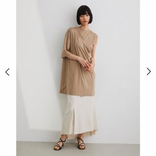 マウジー(moussy)のSTYLE MIXER 新品 未使用 バッククロスレイヤードトップ ベージュ F(Tシャツ(半袖/袖なし))