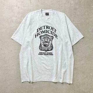 90年代 USA製 DETROIT HOMICIDE POLICE プリントTシャツ メッセージ メンズ2XL(Tシャツ/カットソー(半袖/袖なし))