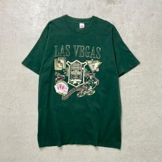 90年代 USA製 LAS VEGAS 発泡プリントTシャツ スーベニア メンズXL(Tシャツ/カットソー(半袖/袖なし))