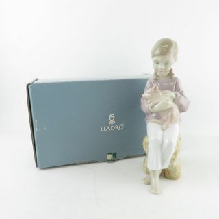 美品 LLADRO リヤドロ 8285 私のこぶたちゃん フィギュリン 置物 陶器人形 西洋オブジェ インテリア SU6577J (置物)