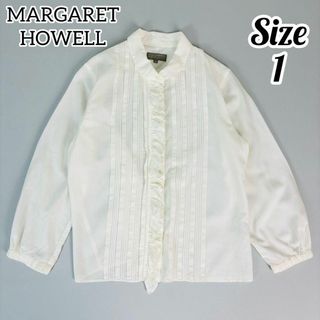 MARGARET HOWELL - 【美品】マーガレットハウエル ブラウス ホワイト フリル プリーツ