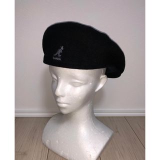 カンゴール(KANGOL)のXL 美品 KANGOL WOOL 504 ハンチングキャップ ベレー帽 黒(ハンチング/ベレー帽)