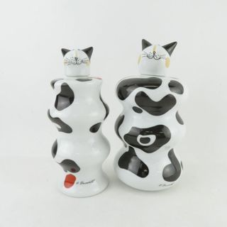 美品 Villeroy&Boch ビレロイ＆ボッホ ベネディクトファミリー 猫シリーズ 徳利&お猪口 2点 セット ねこ アルコールグッズ 廃盤 レア SU6585J (その他)