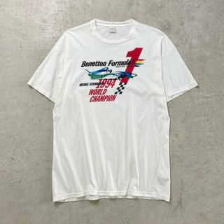 90年代 イタリア製 Benetton Formula 1 F1 レーシングTシャツ ミハエル・シューマッハ メンズXL(Tシャツ/カットソー(半袖/袖なし))