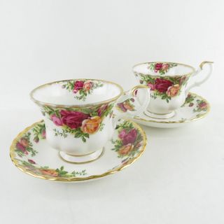 ロイヤルアルバート(ROYAL ALBERT)のROYAL ALBERT ロイヤルアルバート オールドカントリーローズ ティーカップ＆ソーサー 2客 ペア 薔薇 バラ 花柄 紅茶 英国 SU6623J (グラス/カップ)