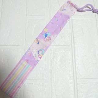 ハンドメイド30cmものさし入れ☆紫ユニコーン×カラフルストライプ☆(その他)