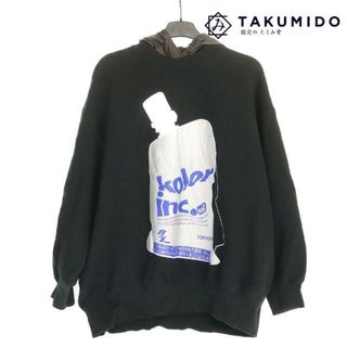 カラー メンズ服 裏起毛 レイヤード スウェット 中古 サイズ2 ブラック コットン Kolor 【中古】 | トップス プリント 長袖 黒 ファッション アパレル カジュアル ブランド ABランク