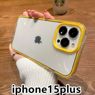 iphone15plusケース カーバーイエロー 661(iPhoneケース)
