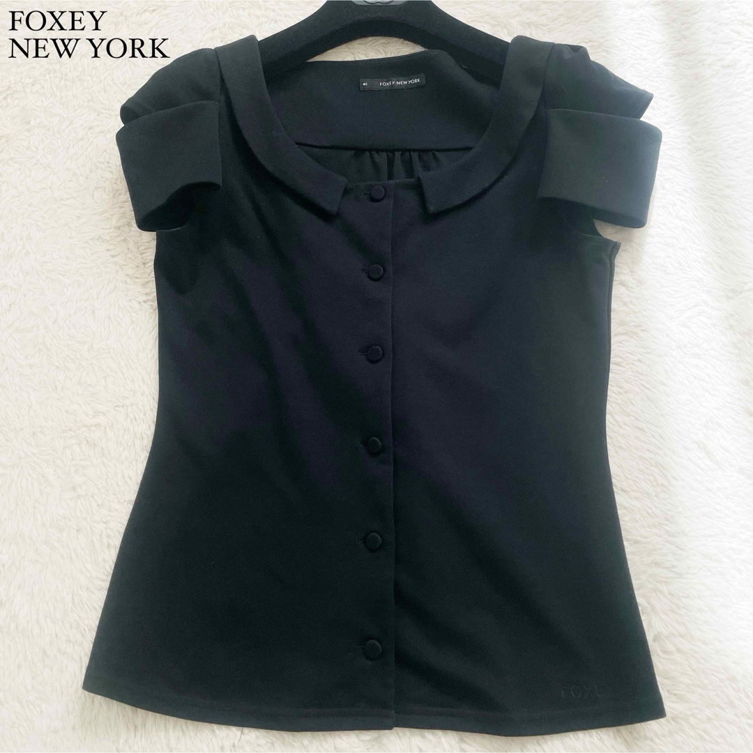 フォクシー トップス (フォクシー FOXEY こげ茶 パフスリーブ フォクシー トップス (フォクシー FOXEY こげ茶 パフスリーブ