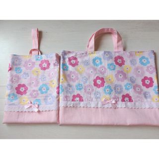 5 レッスンバッグ シューズバッグ 入園入学 ハンドメイド(バッグ/レッスンバッグ)