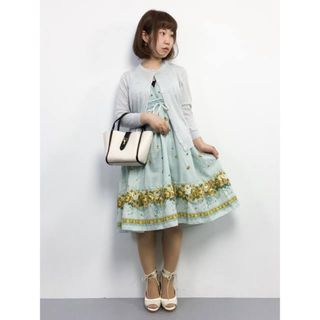 アクシーズファム(axes femme)のaxes femme ホルター花柄ワンピース　新品未使用　レース　スカート　水色(ひざ丈ワンピース)