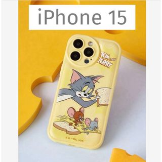 【おまとめ割】スマホ　ケース　iPhone15 トムとジェリー　イエロー(iPhoneケース)