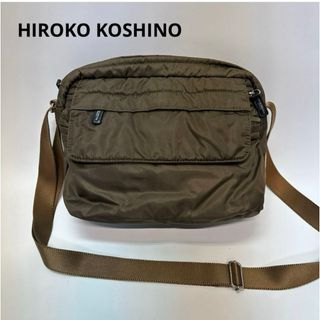 HIROKO KOSHINO - ヒロココシノ  スポーツ  バッグ  ブラウン  ショルダー　ナイロン　斜めがけ