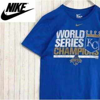 NIKE ナイキ Tシャツ　ビッグプリント　ブルー　ワールドシリーズ　半袖　M(Tシャツ/カットソー(半袖/袖なし))