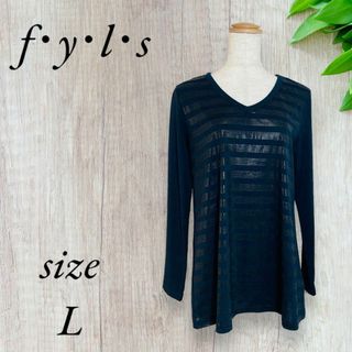 f.y.l.s エフワイエルエス カットソー シャツ ボーダー ネイビーA173(カットソー(長袖/七分))