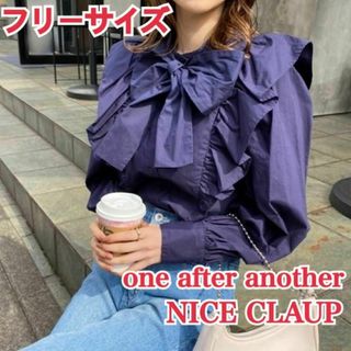 ワンアフターアナザーナイスクラップ(one after another NICE CLAUP)のNICE CLAUP ボウタイ取り外し可能ビッグリボンフリルブラウス(シャツ/ブラウス(長袖/七分))